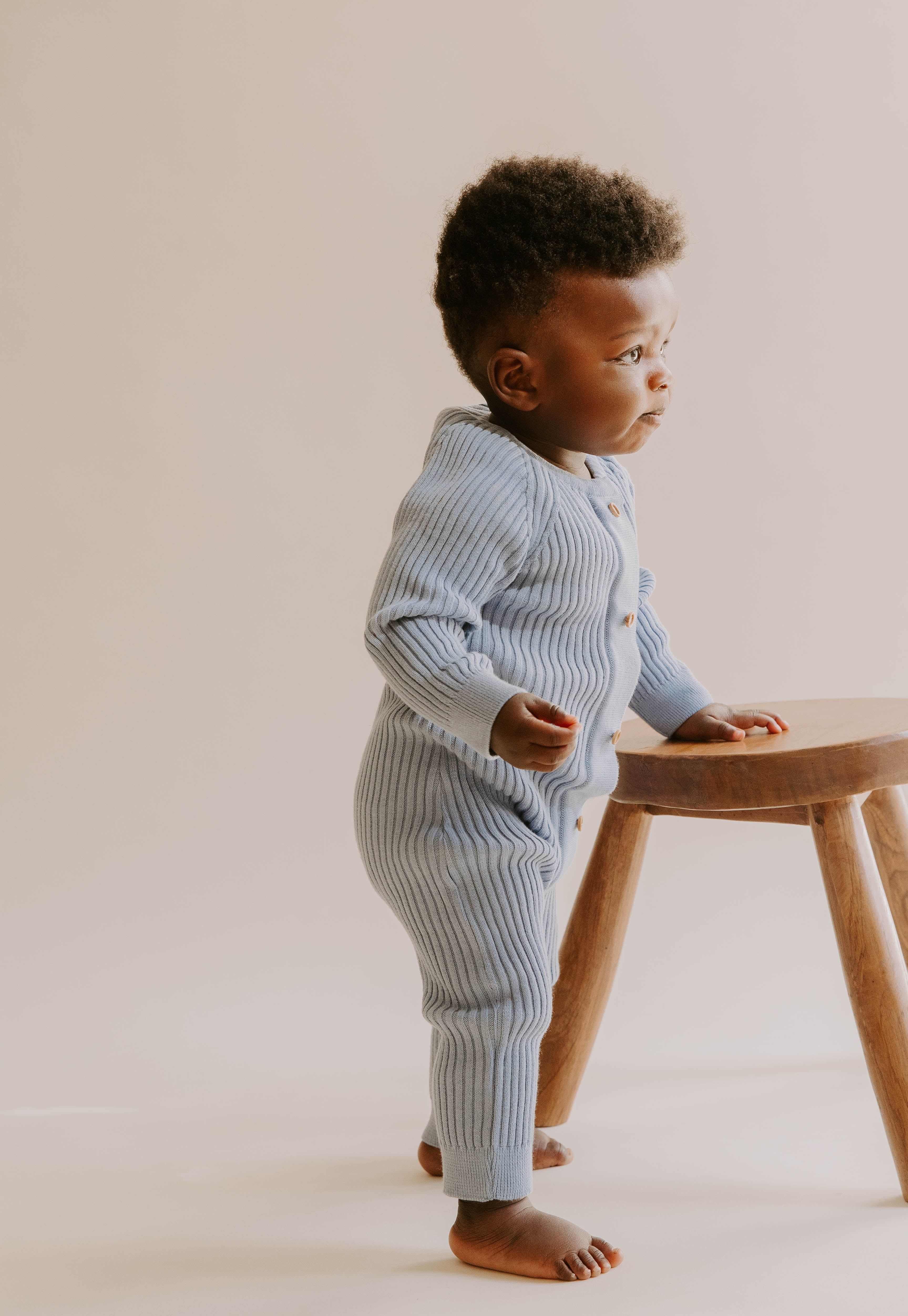 Organic Knit Romper with Magnetic Opening
