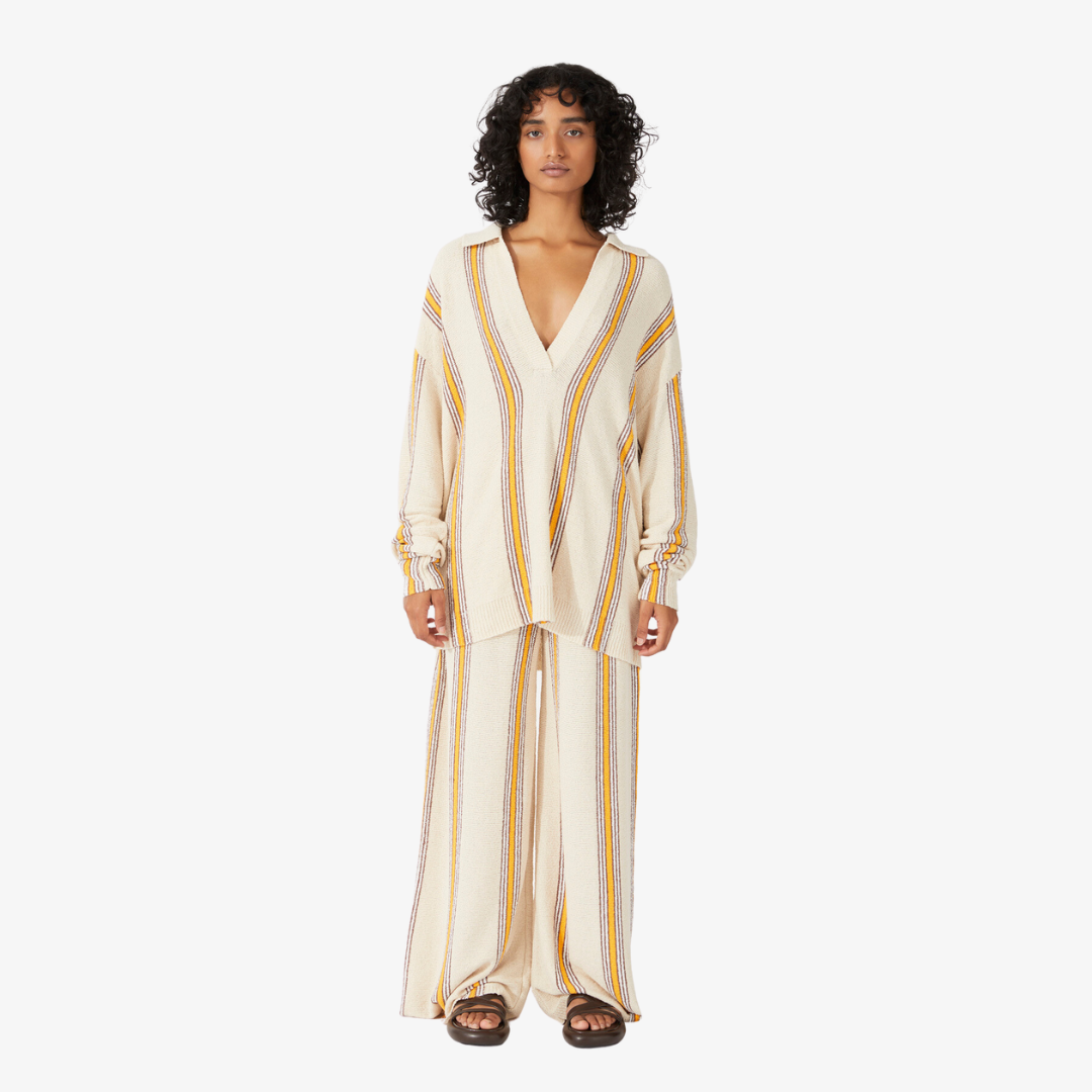 Cabana Stripe Organic Cotton Blend Knit Jumper