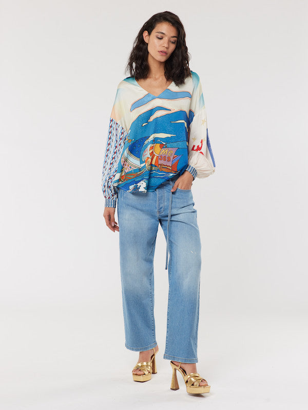 Anna V-Collar Blouse