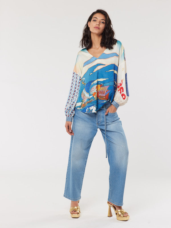Anna V-Collar Blouse