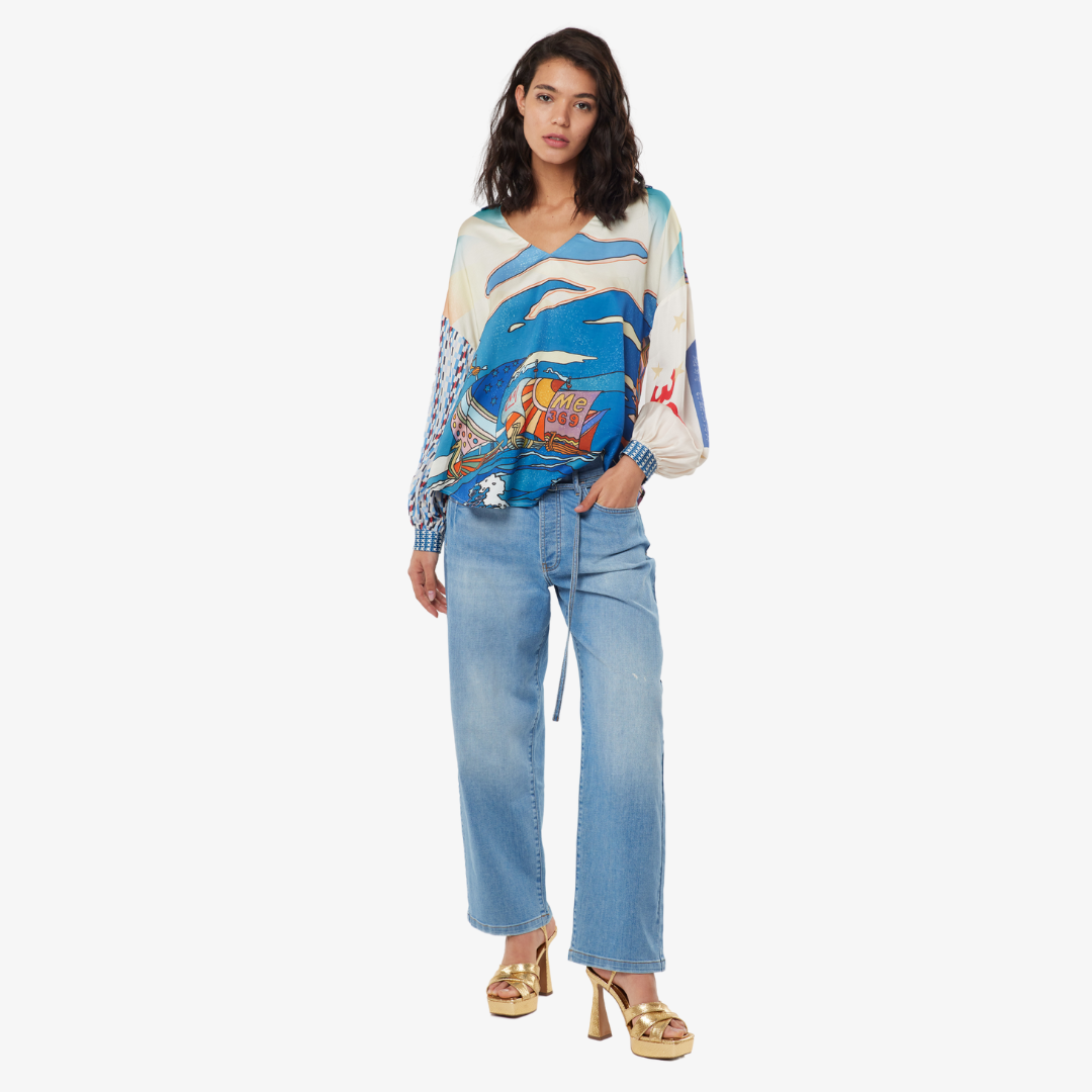 Anna V-Collar Blouse