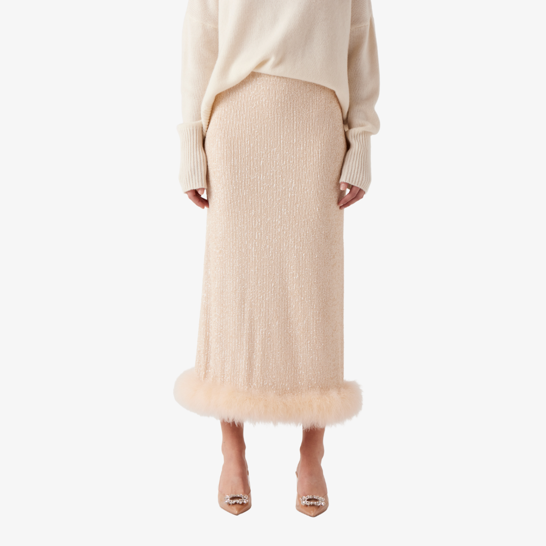 Kali Feather Hem Skirt