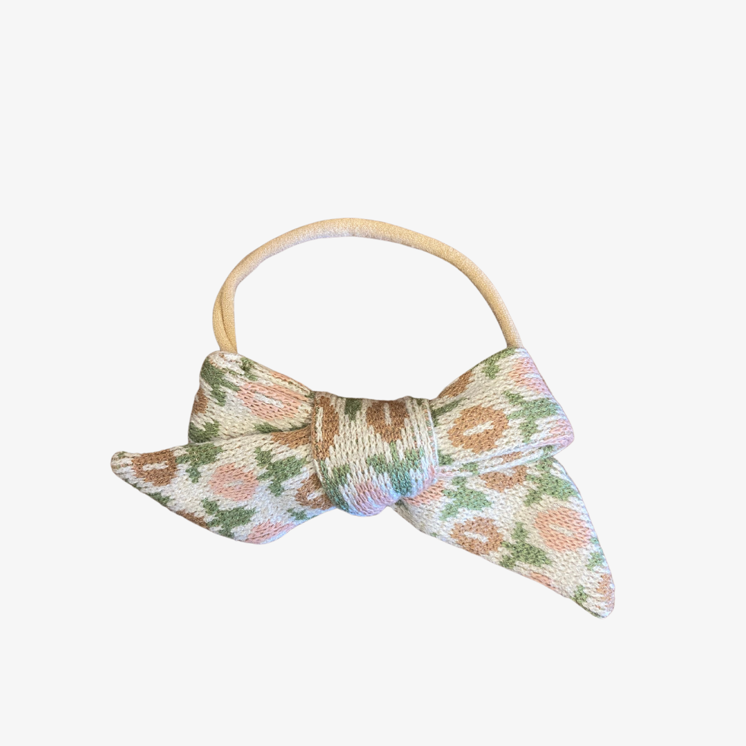 Tulip Double Knit Tie Bow Nylon Headband