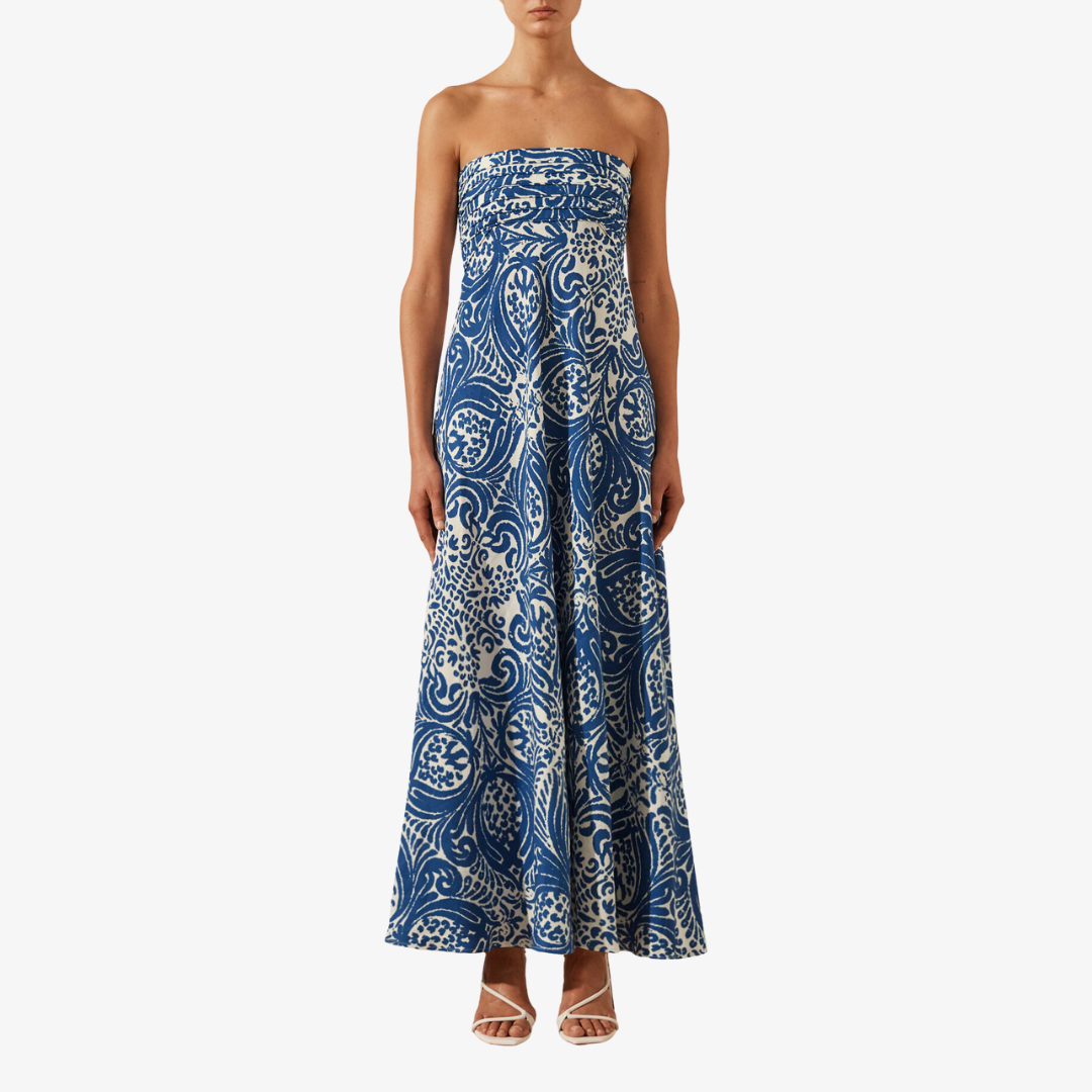 Pombeline Strapless Corded Maxi Dress