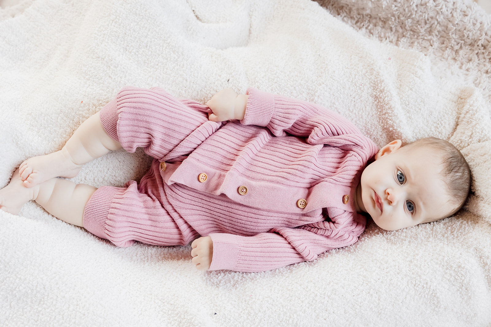 Organic Knit Romper with Magnetic Opening