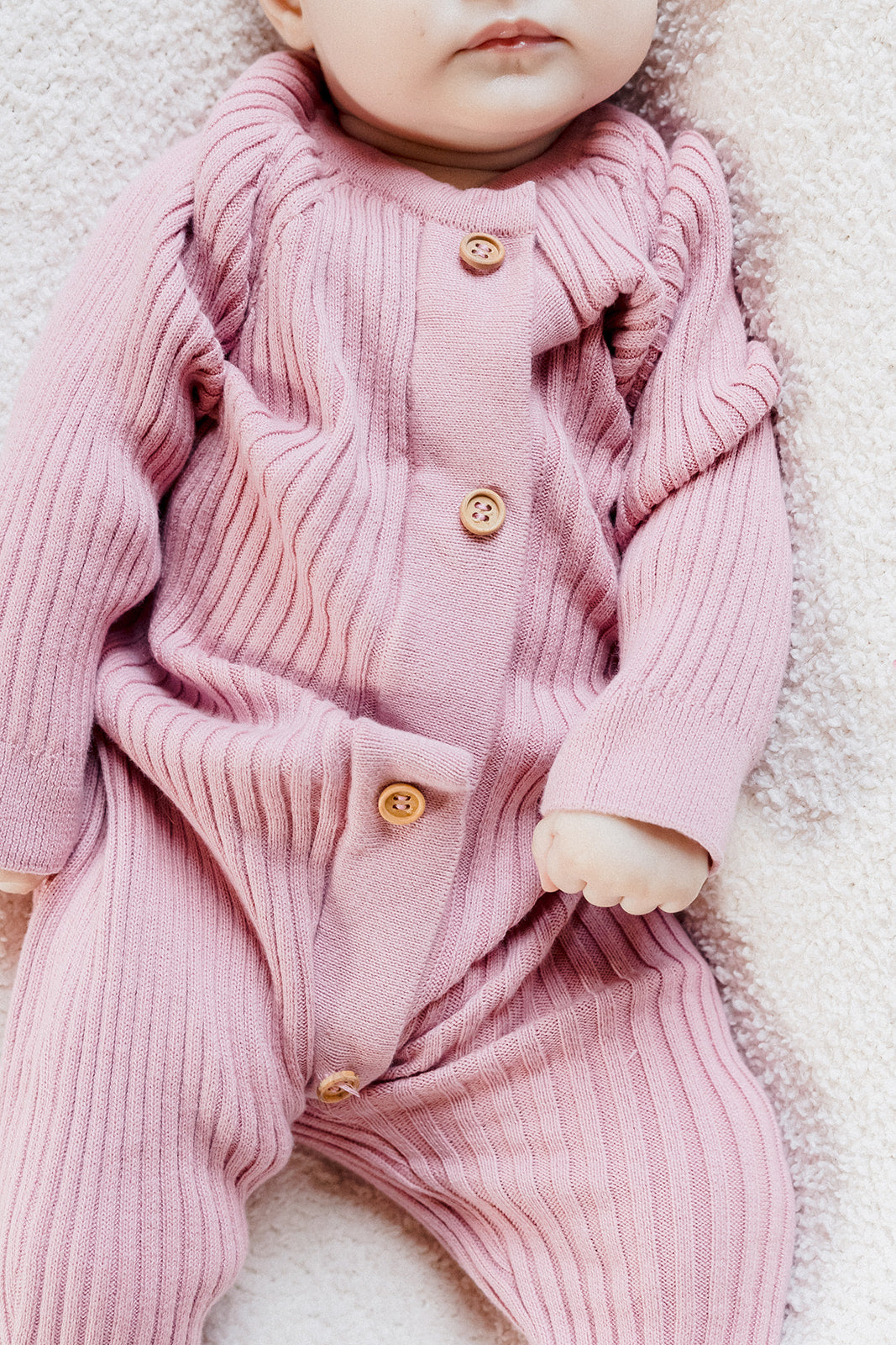 Organic Knit Romper with Magnetic Opening