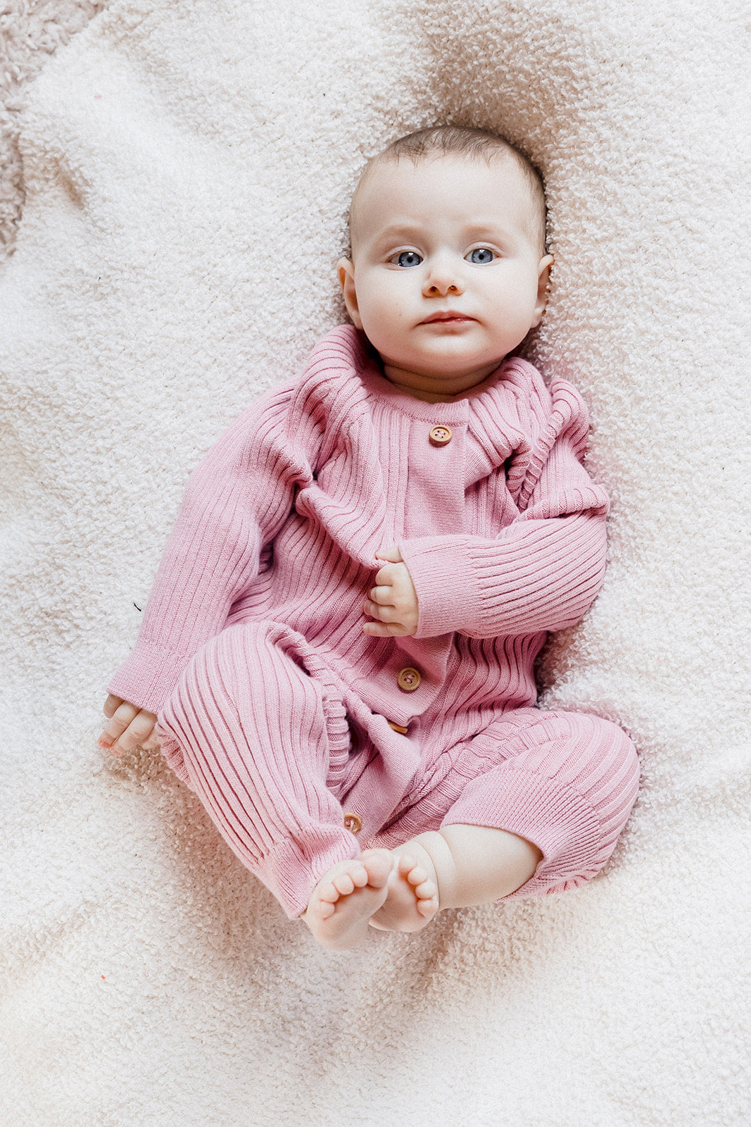 Organic Knit Romper with Magnetic Opening