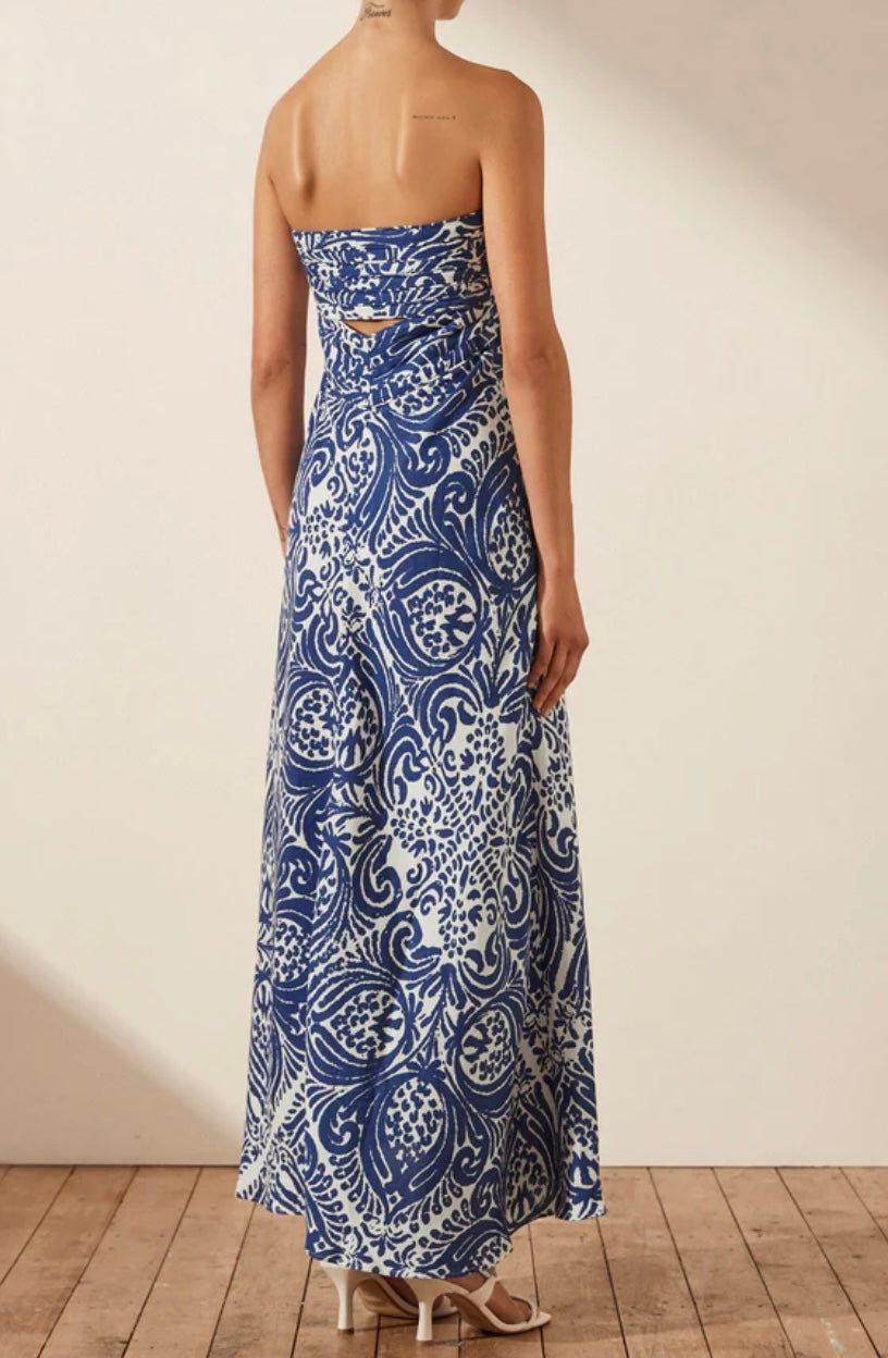 Pombeline Strapless Corded Maxi Dress