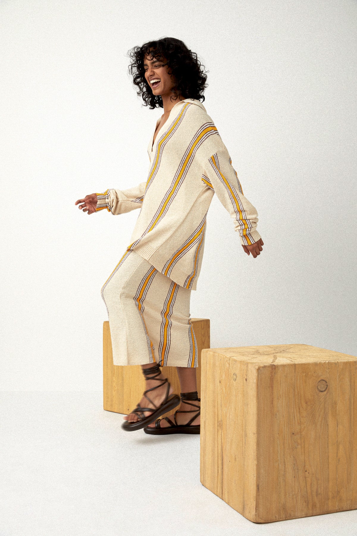 Cabana Stripe Organic Cotton Blend Knit Jumper