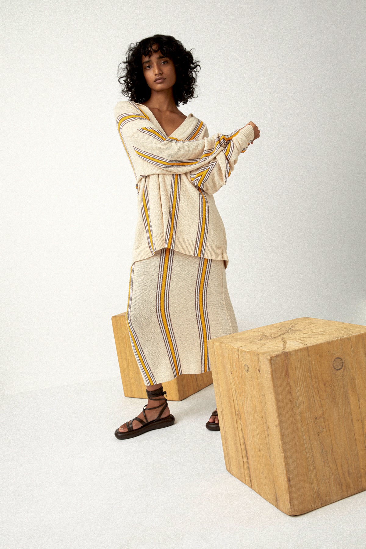 Cabana Stripe Organic Cotton Blend Knit Jumper