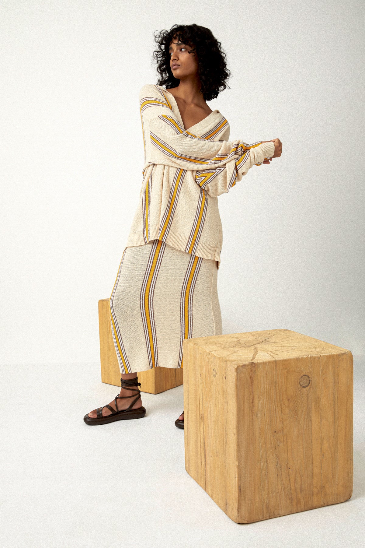Cabana Stripe Organic Cotton Blend Knit Jumper