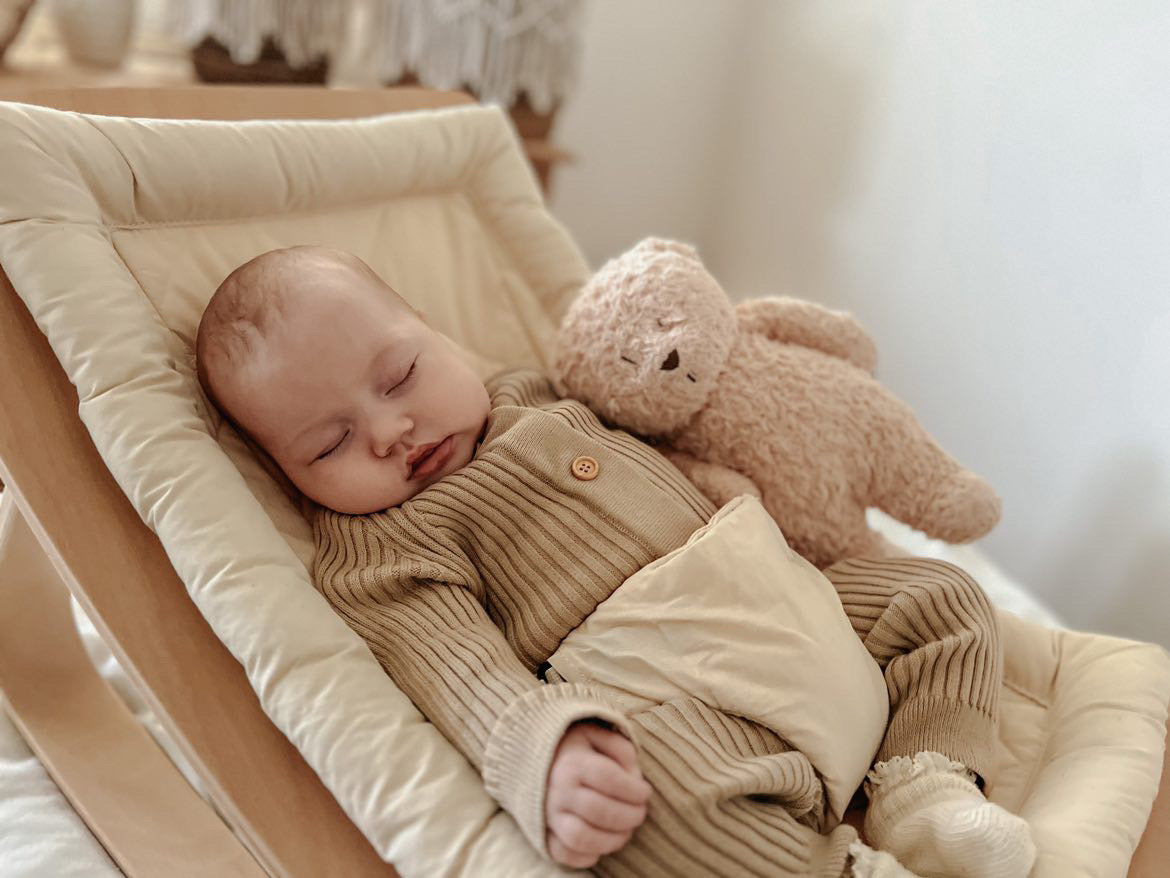Organic Knit Romper with Magnetic Opening