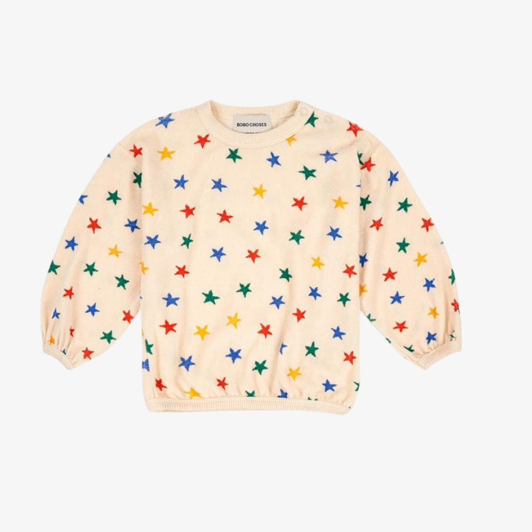 Multicolor Stars All Over Terry Sweatshirt