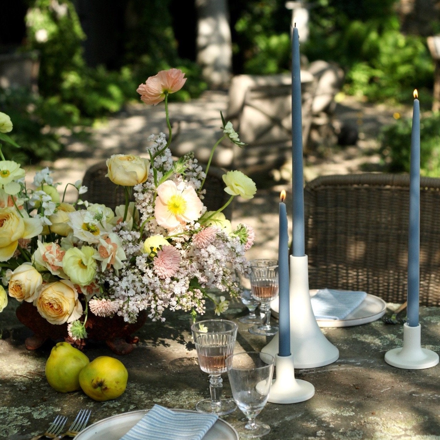 Dipped Taper Candles 12" - Moss