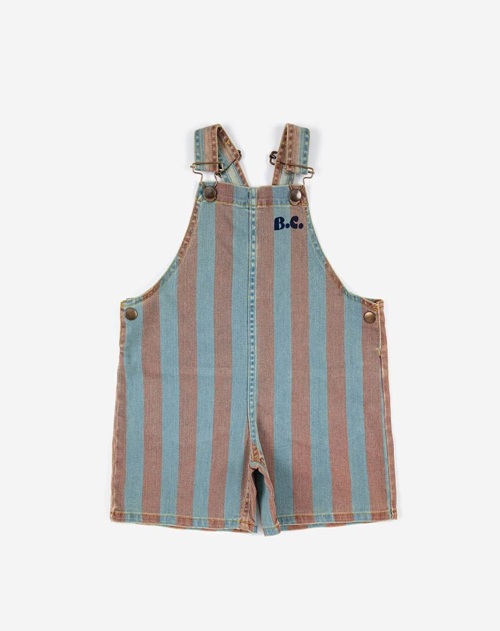 Vertical Stripes Denim Short Dungaree