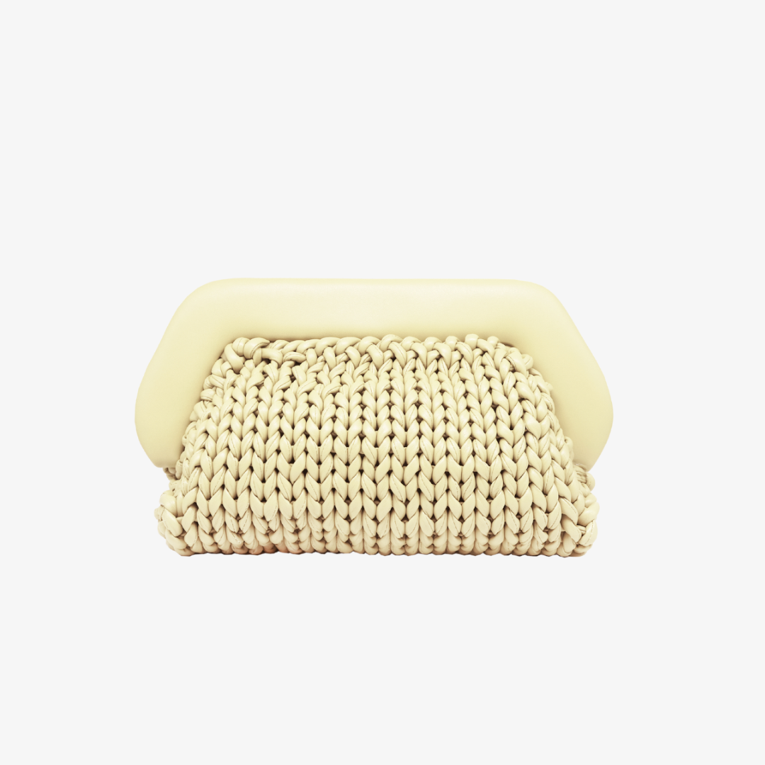 Bios Knitted Faux Leather Clutch