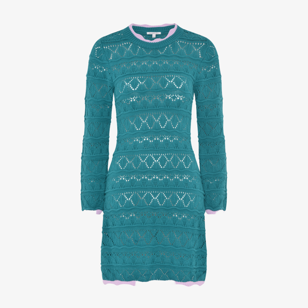 Philou Green Pointelle Knit Mini Dress