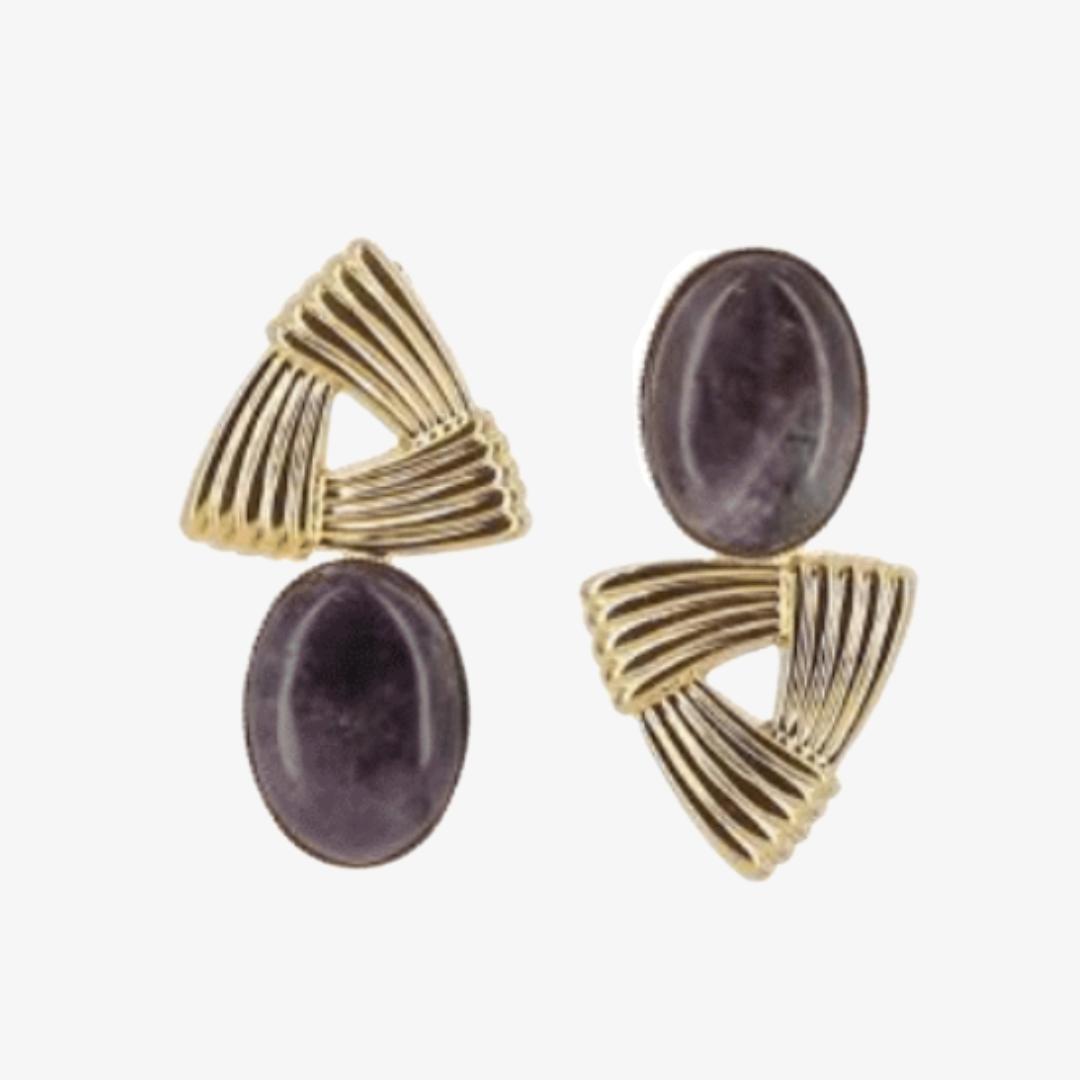 Sonia Amethyst Triangle Earrings