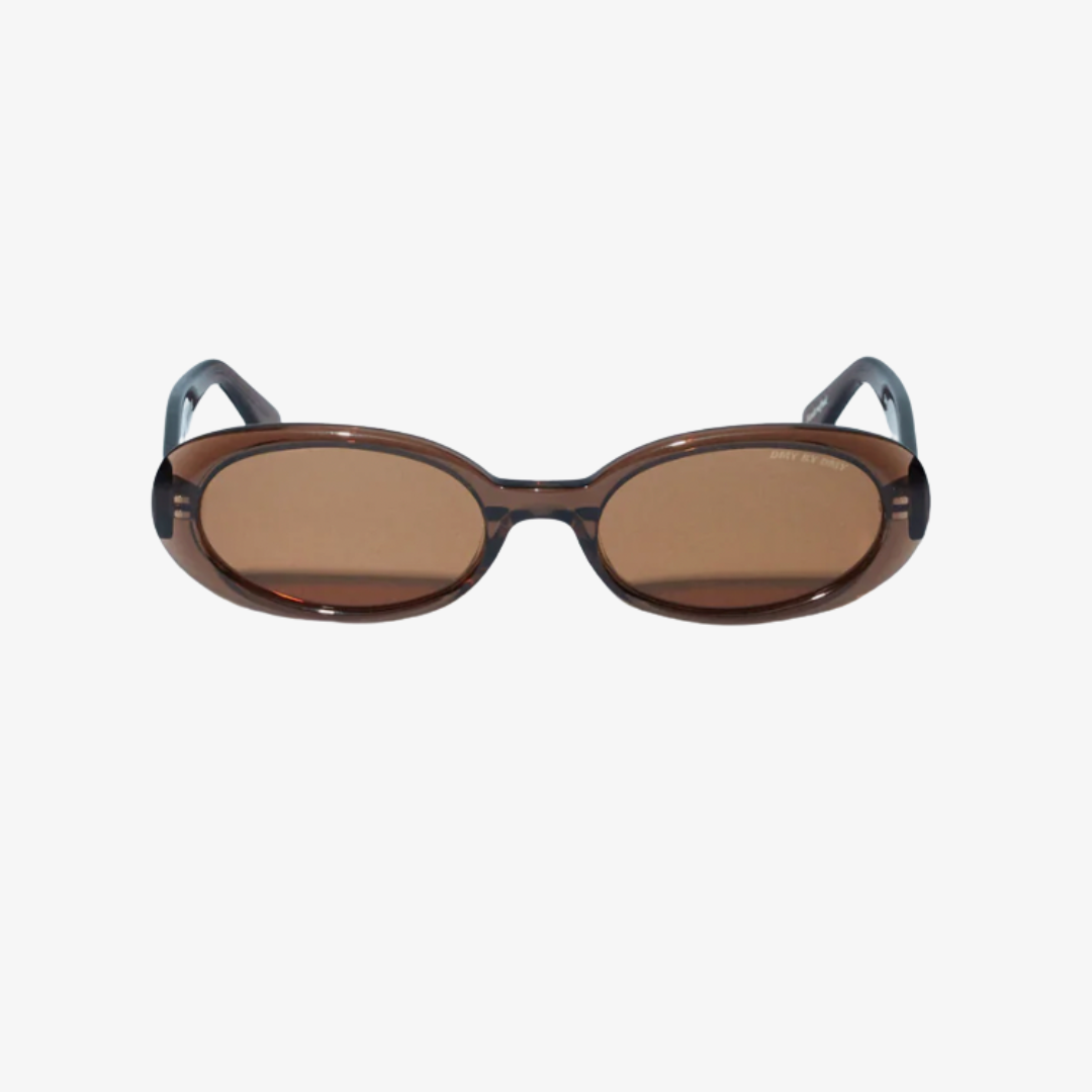 Valentina Transparent Brown Oval Sunglasses