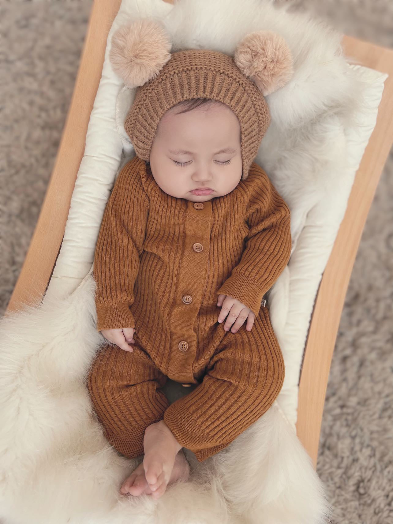 Organic Knit Romper with Magnetic Opening