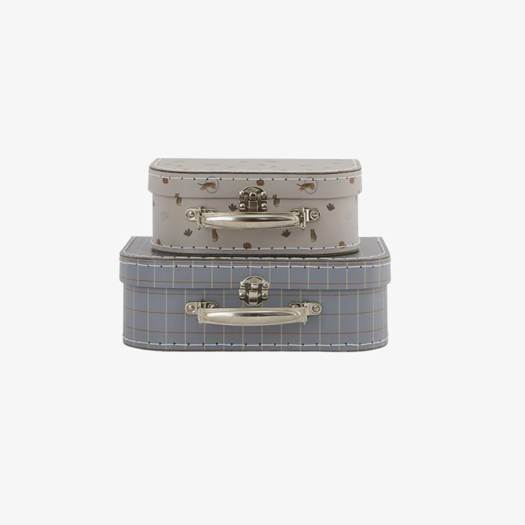 Mini Suitcase - Tiger & Grid